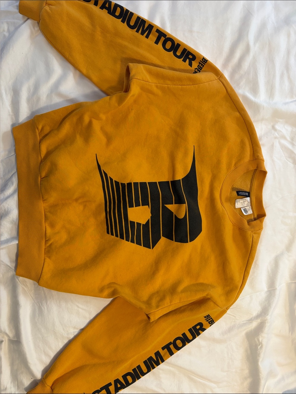Justin Bieber Tour Sweater in Mustard Yellow